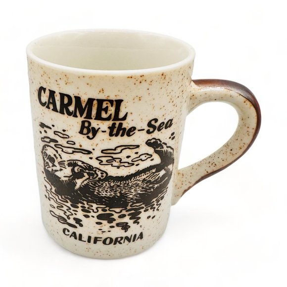 Vintage Carmel by the Sea Souvenir Brown Coffee Mug - California 1980s - Picture 1 of 7